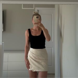 Aritzia Cream leather Skirt